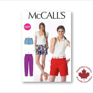 Shorts and Pants- McCall&#39;s Pattern- 3 styles of shorts, 1 style of pants; flat front, slant pockets, shaped waistband- Sizes 6-22- M6930
