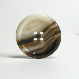 Ivory/Brown Buttons- 4 Hole- 1 1/8"- Set of 4