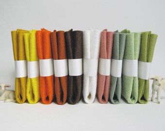 10 Piece Variety Pack of Wool Blend Felt Sheets 22.8cm x 30.4cm (9" x 12")