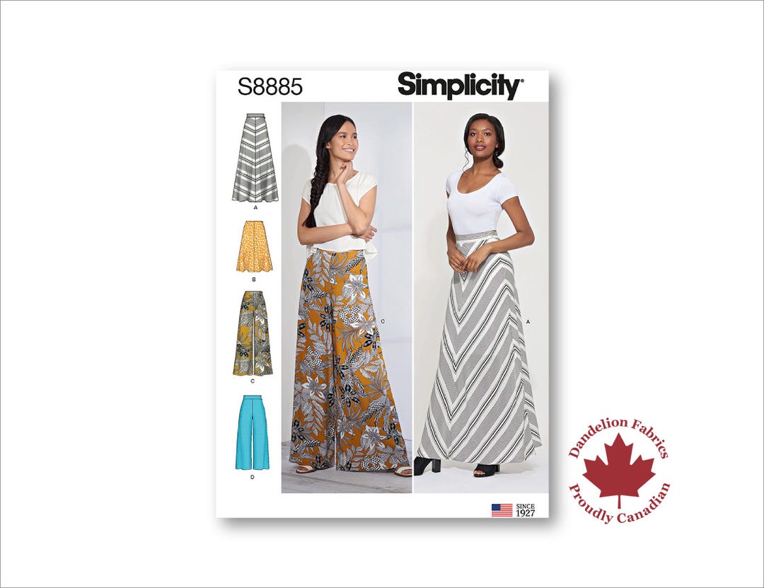 Palazzo Pant or Skirt- Simplicity Pattern- Side Seam Zipper