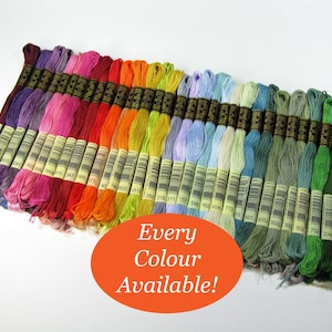 DMC Embroidery Floss- All colours of 6 strand 100% cotton floss (117)- for embroidery, cross stitch, and general crafts
