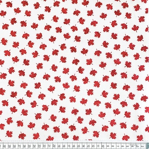 Maple Leaf Fabric- 100% Cotton Plain Weave- Oh Canada!- Printed Quilting Cotton- Broadcloth