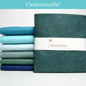 Blue/Green Felt Pack - 7 Sheets- Wool Blend- 9" x 12" (22.8cm x 30.4cm)