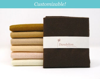 Dollmakers' Skin Tone Felt Pack- 7 Sheets- Wool Blend- 9" x 12" (22.8cm x 30.5cm)