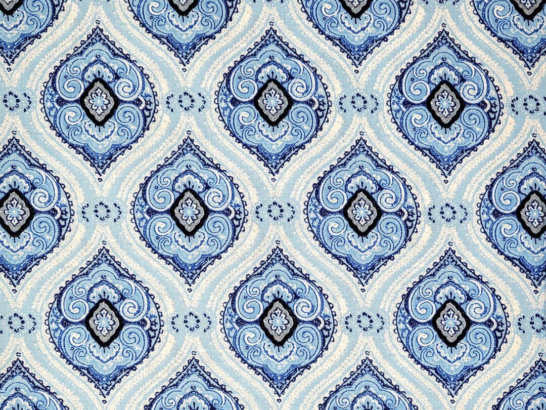 Blue Ogee Print- Cotton Quilting Fabric - Etsy
