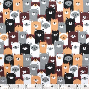 Gestapelde kattenkatoen - 100% katoen effen geweven katoen - bedrukt quiltkatoen - landlaken