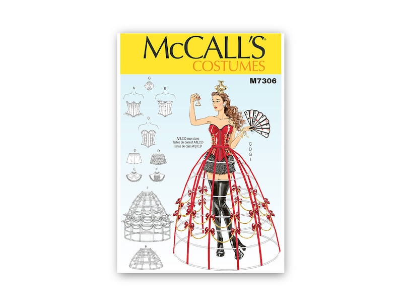 Burlesque Costume Pattern- Mccall's Pattern- Cage Crinoline, Three ...