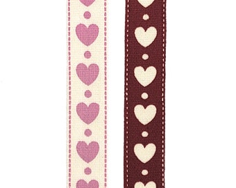 Heart Ribbons - Pink & Red - 1 Meter