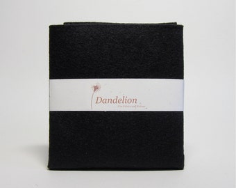 True Black Felt- Wool Blend- 2 Sizes Available