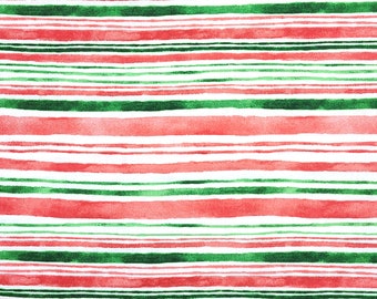 Watermelon Stripes Cotton Fabric- 100% Cotton Plain Weave- Printed Quilting Cotton- Broadcloth