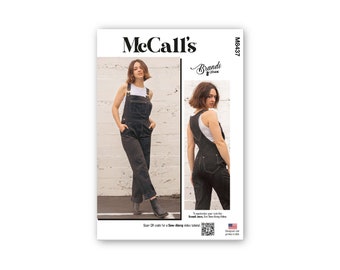 Overalls Pattern- McCall's Pattern- Relaxed fit, bib front, high back with straps and buckles, and patch pockets- Sizes 6-24- M8437