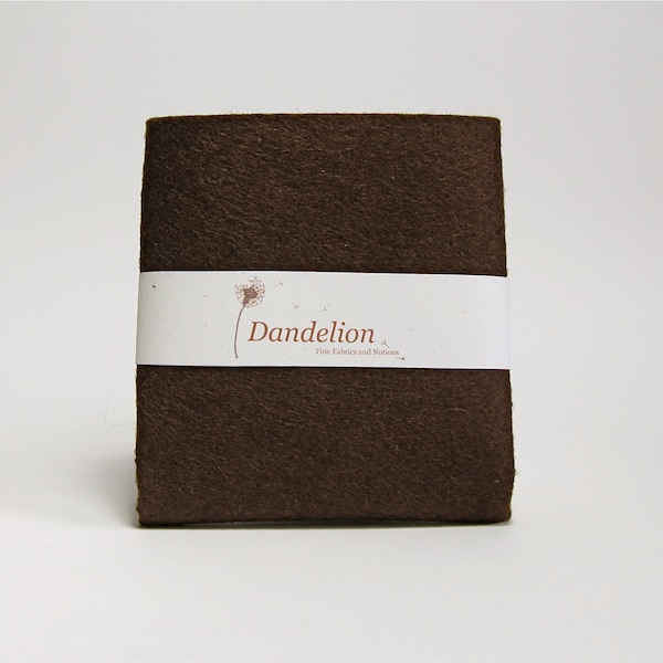 Chocolate Brown Felt- Wool Blend- 2 Sizes Available