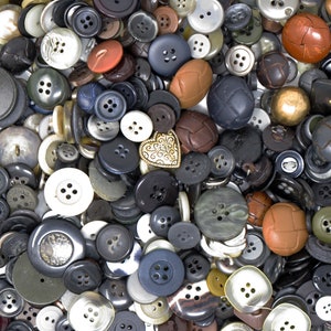 50 Dark, Earth Tone, and Metallic Coloured  Buttons