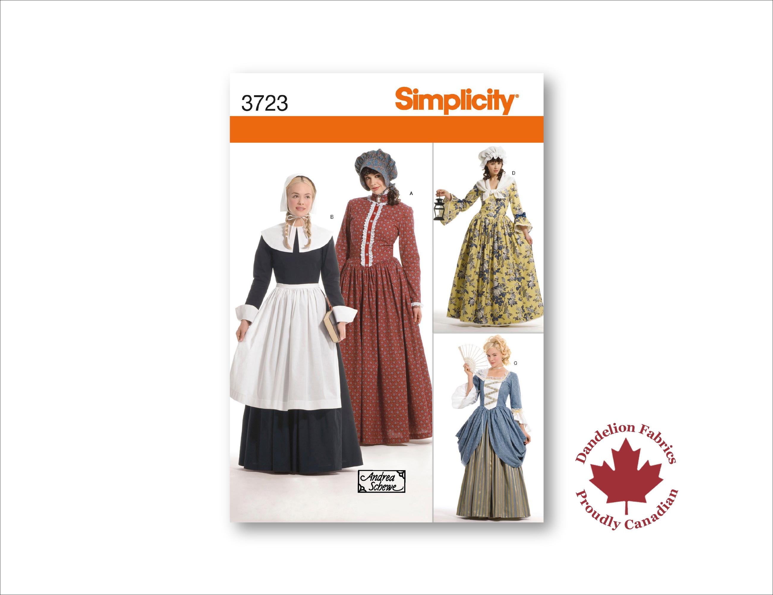【セット販売】Women's Dress Patterns 本 パターン 1860s Peasant Dress- Simplicity Pattern- Mid 19th C Dress