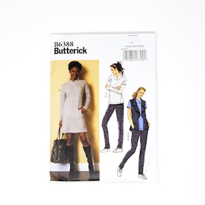 Modello per guardaroba lavorato a maglia - Modello Butterick - Gilet, top, vestito e pantaloni lavorati a maglia - Taglie XSM-XXL - B6388
