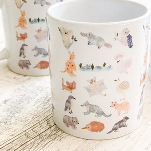 Australia Animal Print Mug Cute Gift Birthday Gift Australia Native Animals