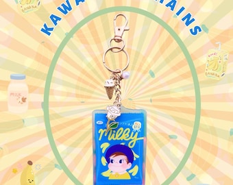 Cute Keychain | Japanese Snacks Acrylic Keychain | Bag Charm Collection | Blue Colour