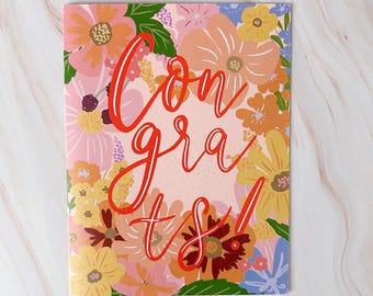 Floral Congratulations Card | Hand-Drawn Illustration