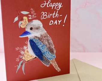 Happy Birthday Card Mum Gift Australia Bird Kookaburra