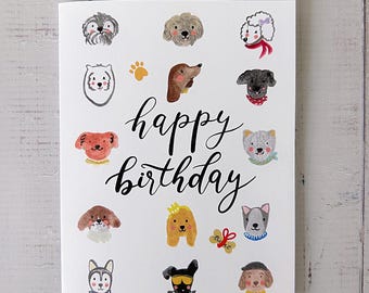 Dog Lover Birthday Card: Hand-Drawn Puppy Greeting Card