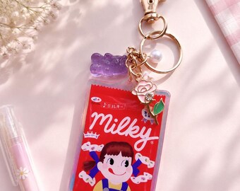 Cute Bag Charm | Acrylic Keychain | Holographic (Red)