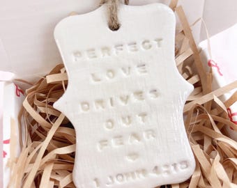 Handmade Clay Keepsake | Bible Verse, Christian Gift