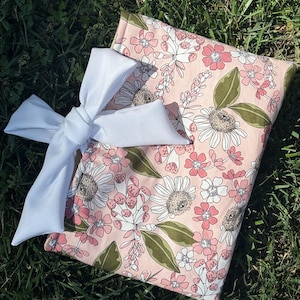 Floral Padded Book Sleeve with Bow: Bookish Gift for Readers