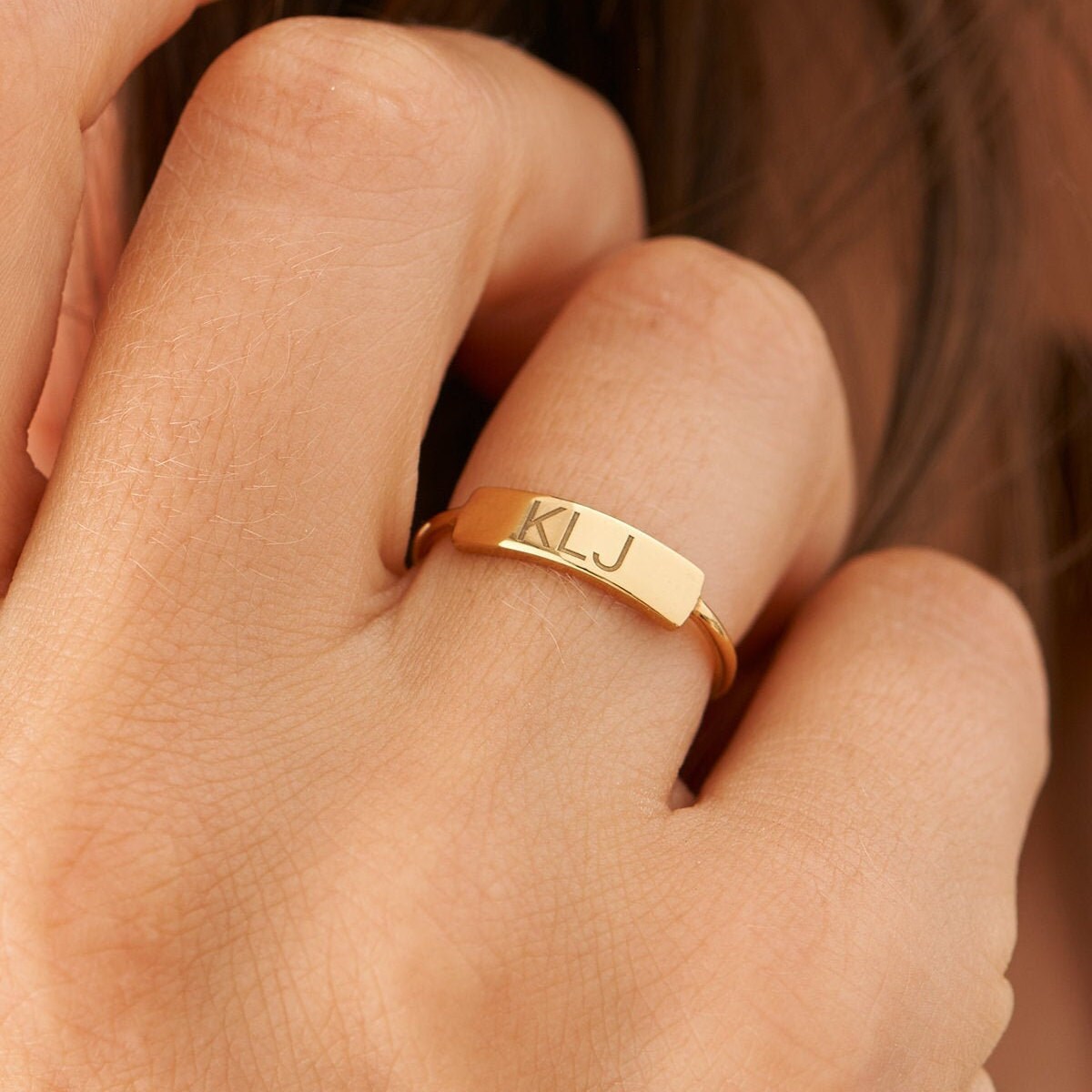 14K Goldname Ring-personalized Ring-dainty Ring-letter Ring-gift for  Her-personalized Gift-initial Ring-jx09 - Etsy Denmark