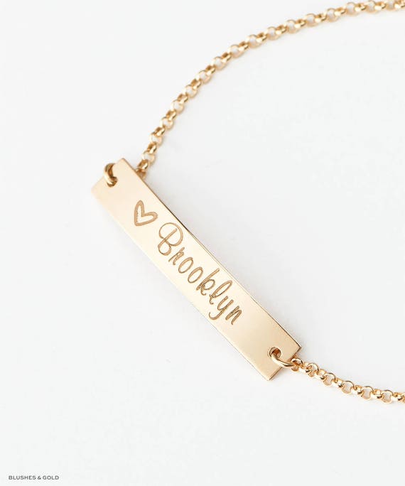 Custom Name Gold Bracelet Personalized Custom Initials Etsy