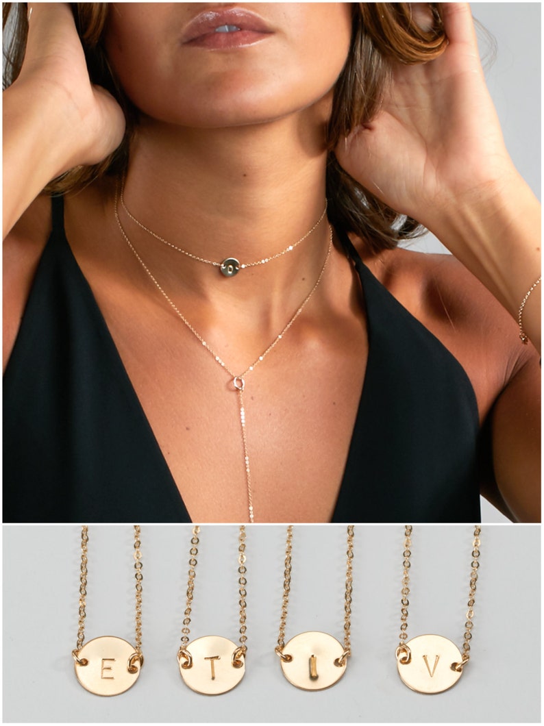 Initial Choker Necklace Gold Name Choker Simple Choker Gold Etsy