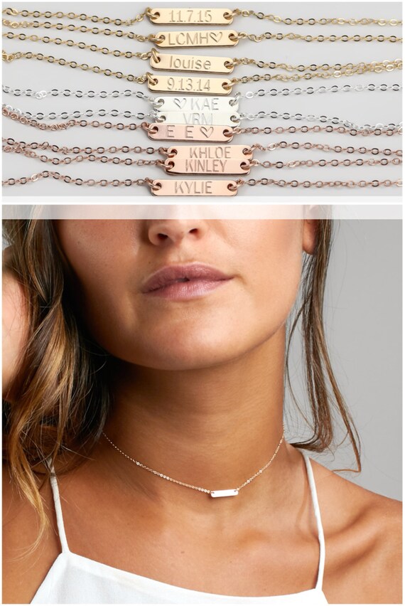 Name Plate Choker Personalized Choker 