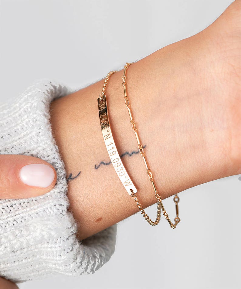 bracelet with coordinates for her