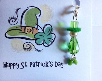 St Patrick's day leprechaun progress keeper or zip pull