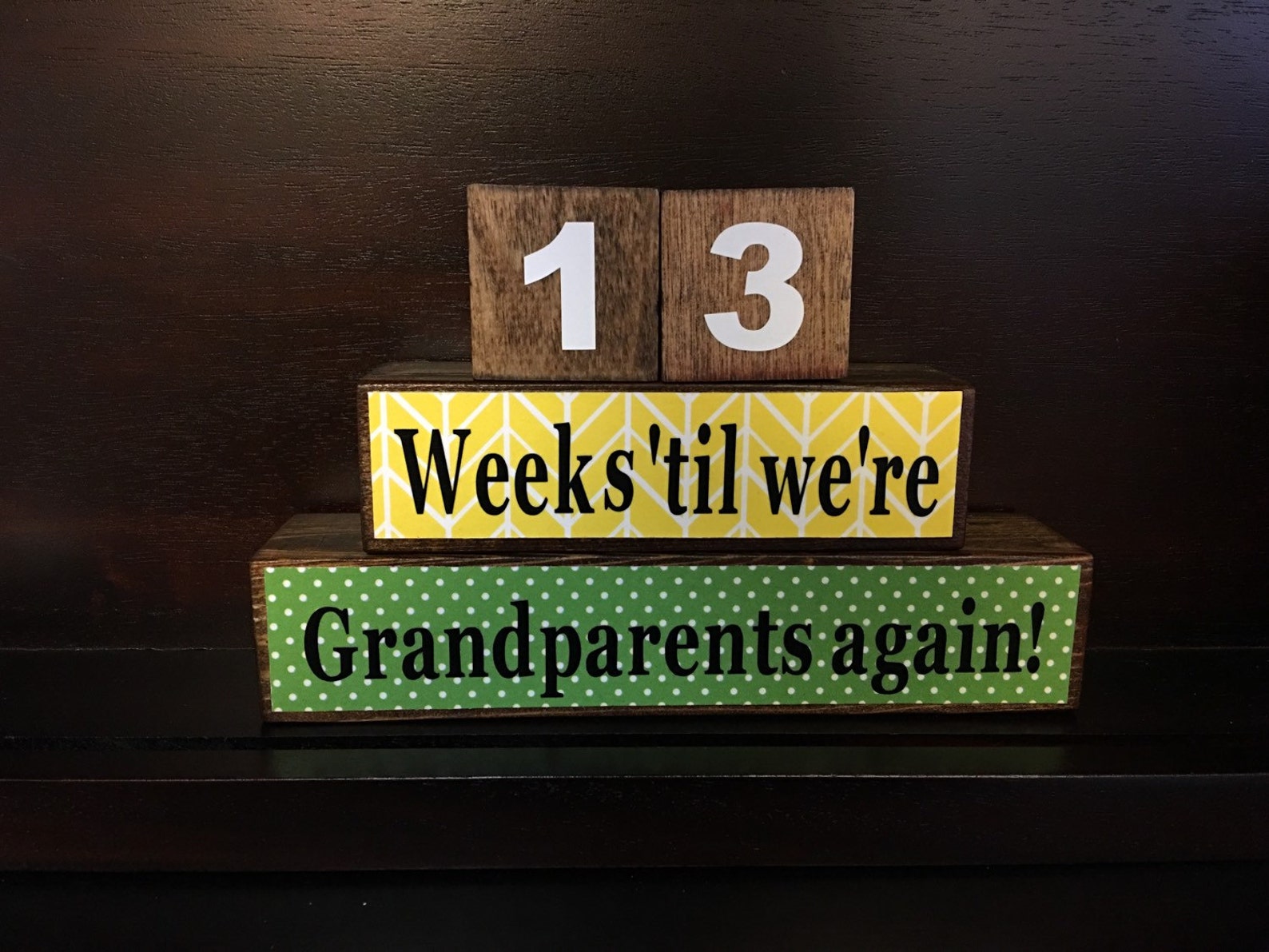 Grandparents Countdown Blocks Pregnancy Countdown Blocks Age Etsy