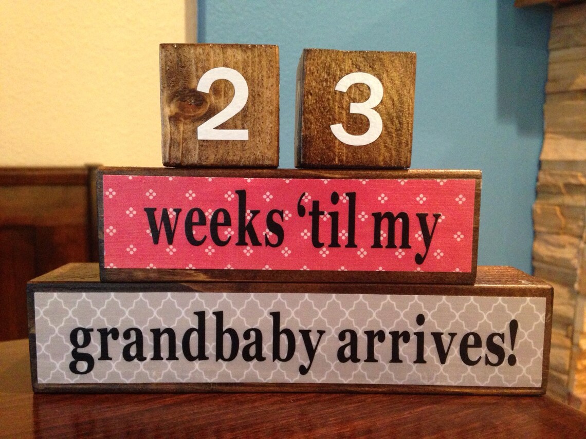 Grandparents Countdown Blocks Pregnancy Countdown Blocks Etsy