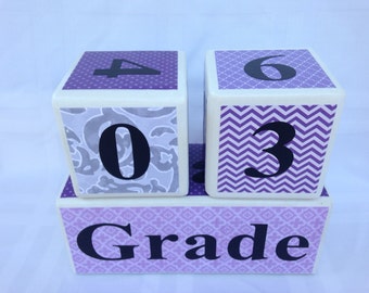 Custom Milestone Blocks for Baby and Pregnancy purple and grey, Maternity Photo Prop - Wooden Age Blocks - Baby Age Blocks - Baby Photo Prop