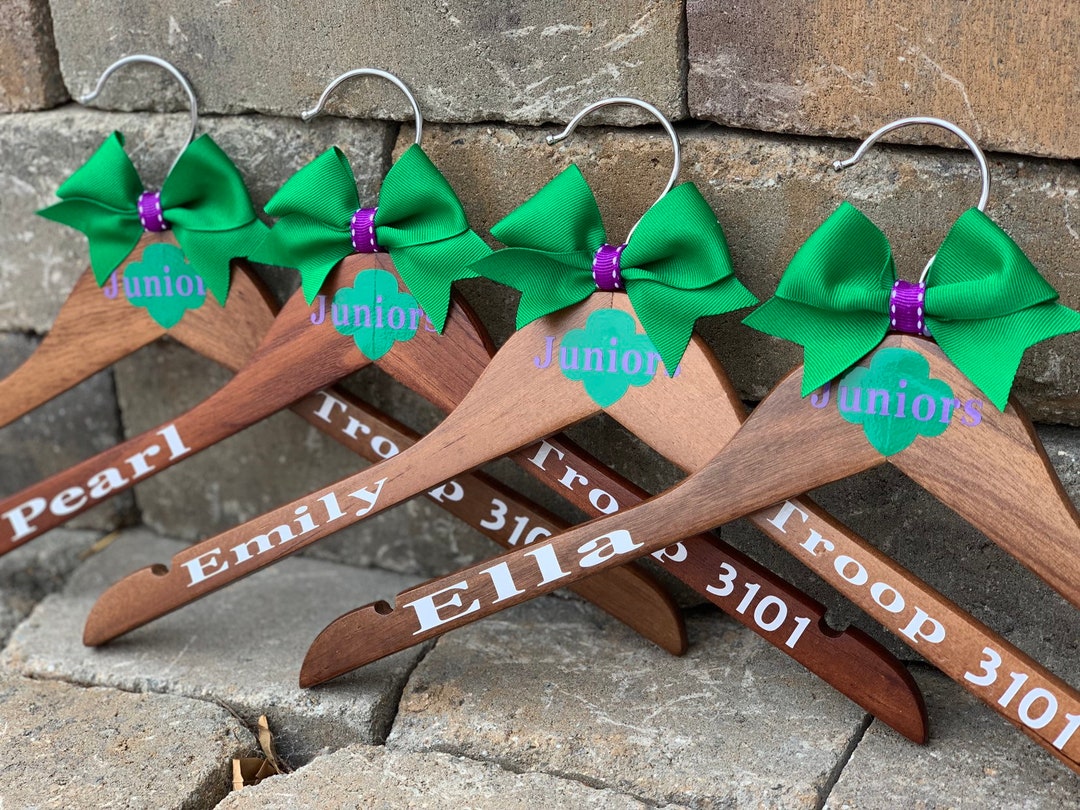 Personalized Girl Scout Vest Hanger, Daisy, Brownie, Junior, Tunic