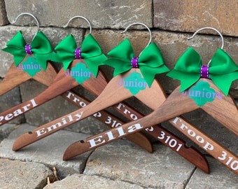 Personalized Girl Scout Vest Hanger, Daisy, Brownie, Junior, tunic hanger, Bridging gift, Girl Scout Leader Gift, Girl Scouts of America