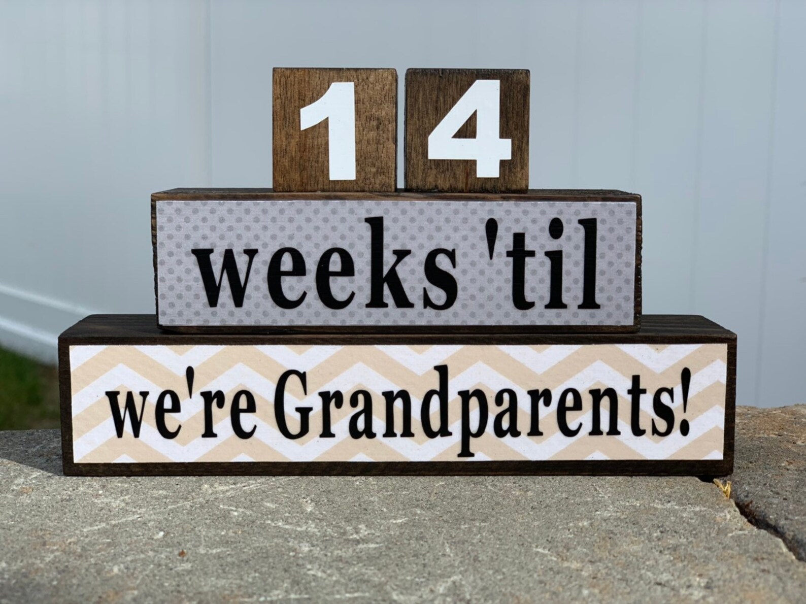 Grandparents Countdown Blocks Grandparents Gift Etsy