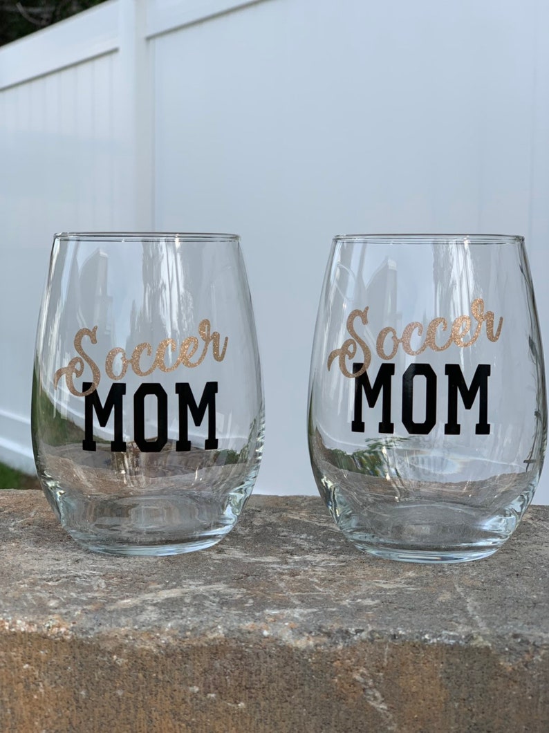 Soccer Mom Wine Glass Set team mom gift soccer mom team Etsy