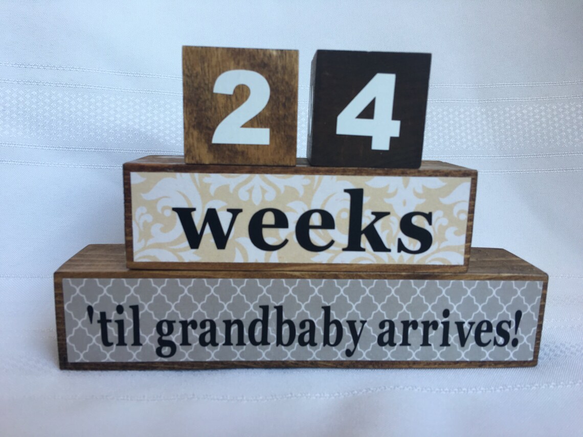 Grandparents Countdown Blocks Grandparent Gift New Baby Etsy