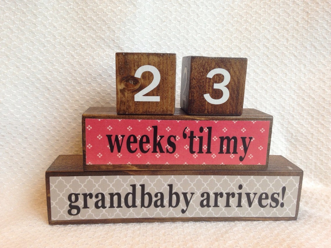 Grandparents Countdown Blocks Pregnancy Countdown Blocks Etsy