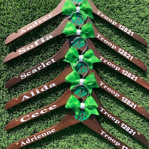 Personalized Girl Scout Vest Hanger, Daisy, Brownie, Junior, tunic hanger, image 1