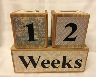 Milestone Blocks for Baby and Pregnancy: Maternity Photo Prop - Wooden Age Blocks - Baby Age Blocks - Baby Photo Prop - Baby Shower Gift