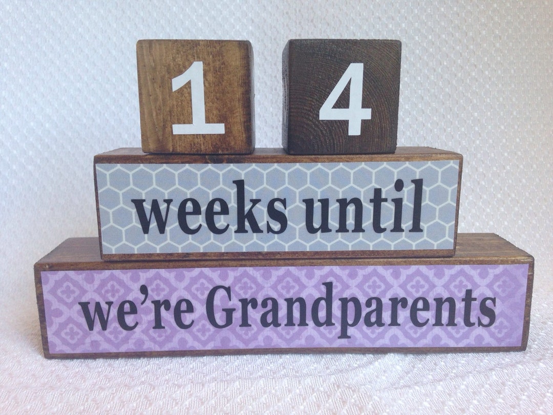 Grandparents Countdown Blocks Age Blocks Pregnancy Countdown Etsy
