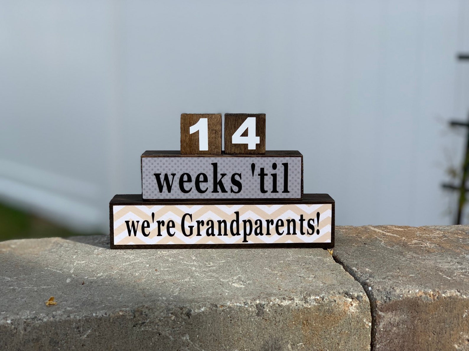 Grandparents Countdown Blocks Grandparents Gift Etsy