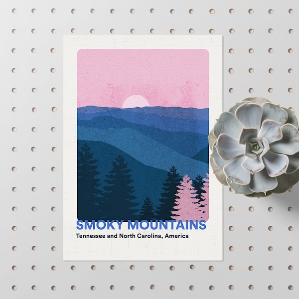Smoky Mountains Poster // Blue Ridge Mountains Tennessee Print