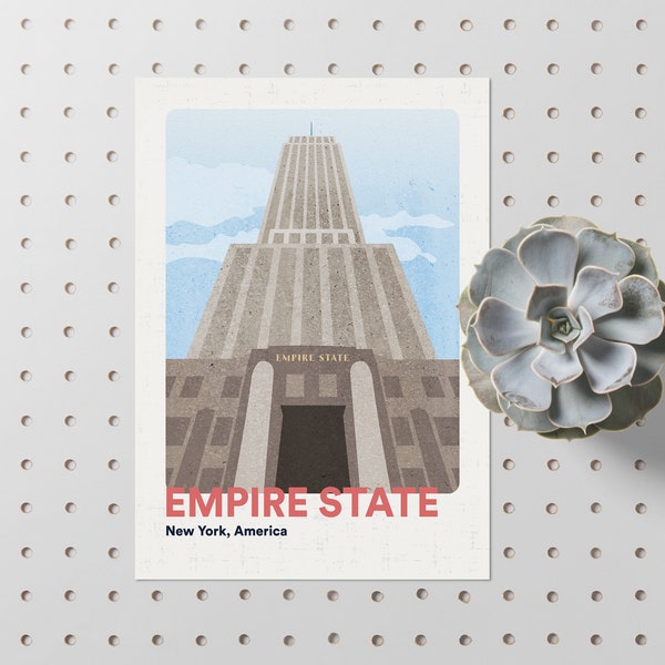 New York Poster // Empire State Building Print // Manhattan Poster