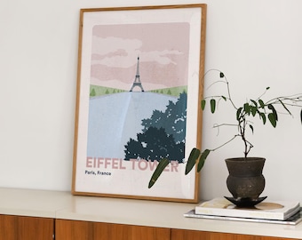 Paris Print | Eiffel Tower Wall Decor | France Travel Poster