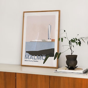 Póster de Malmö / Impresión de viaje a Suecia / Arte mural de Escandinavia